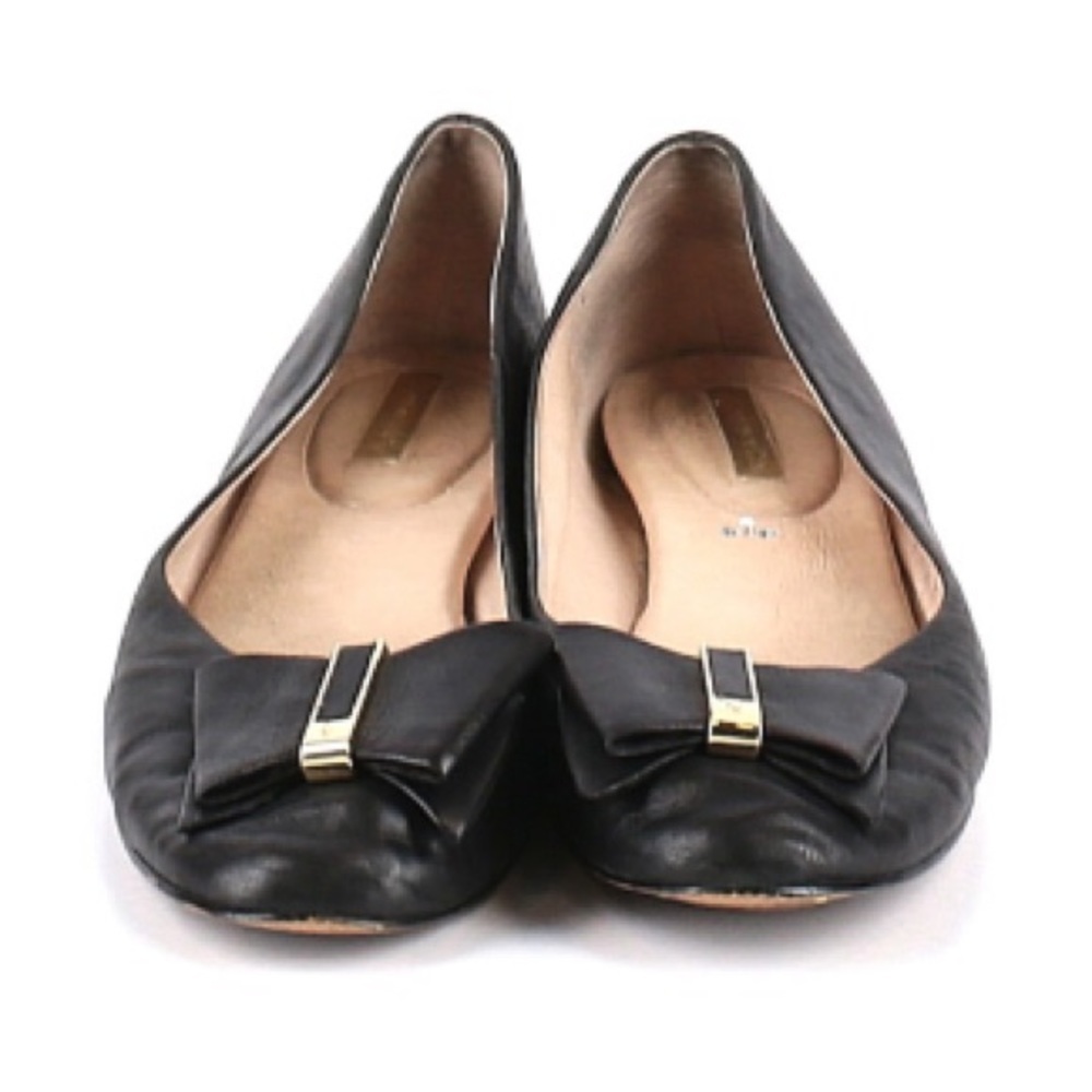 Louise Et Cie Black Leather Bow Ballet Flats 8
